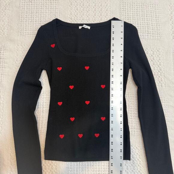 Timing juniors large embroidered red heart knit top sweater SP 2748 - Picture 3 of 10